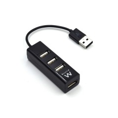 Mini HUB USB 2.0 4 porte nero